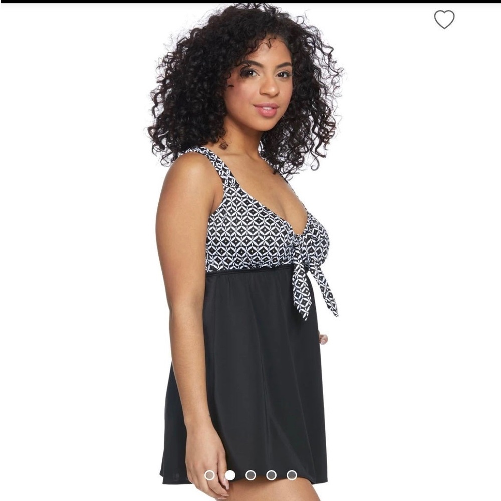 Longitude Womens Tie Front Swim Dress sz 18W